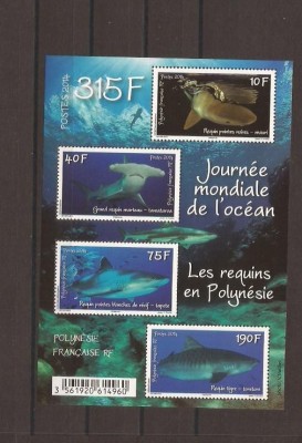 Polynesia - sharks - bl. 42 foto