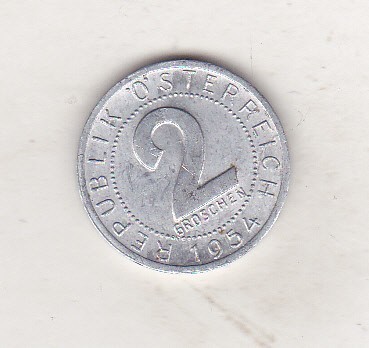 bnk mnd Austria 2 groschen 1954