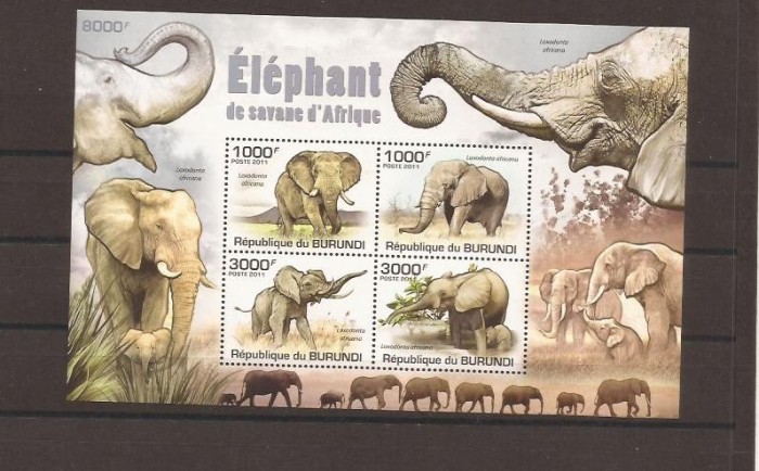 Burundi - elephants 2030/3+bl.158