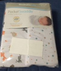 BreathableBaby Pocket Swaddle - sistem de infasare bebe 0-3 luni (2 bucati) foto