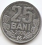 Moldova 25 Bani 2008 - Aluminiu, 17.5 mm, KM-3 foto