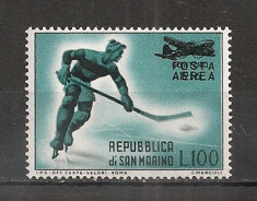 San Marino.1956 Posta aeriana:Hochei pe gheata-supr. SS.967 foto