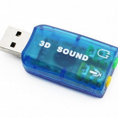 Placa audio externa (de sunet) USB 2.0 Led 1 iesire 1 microfon