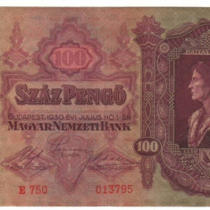 SV * Ungaria 100 PENGO / PENGEI 1930 * Regele MATEI CORVIN * +/- XF