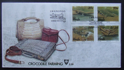 VENDA 1992 - FERMA DE CROCODILI, 1 FDC OBLITERAT PRIMA ZI - AS 088 foto