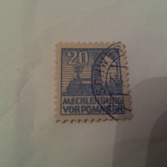 Germania Mecklenburg 1946 / 20 pf stampilata