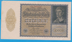 (1) BANCNOTA GERMANIA - 10.000 MARK 1922 (19 IANUARIE 1922) - VARIANTA MICA foto