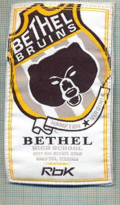168 -EMBLEMA - BETHEL BRUINS HIGH SCHOOL -VIRGINIA - SUA -starea care se vede foto