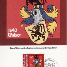 3949 - Lichtenstein 1982 - carte maxima