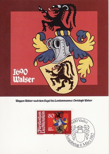 3949 - Lichtenstein 1982 - carte maxima