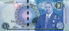 Tonga 10 Pa&amp;#039;anga (nedatata; circa 2015; regele Topou VI) P-New UNC !!! foto