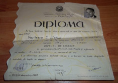 diploma de inginer 1967 Institutul Politehnic din Iasi Facultatea de Constructii foto