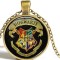 Pandantiv / Colier / Lantisor - HARRY POTTER HOGWARTS - Negru + Bronz