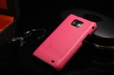 Husa / toc protectie piele Samsung Galaxy S2, S2 PLUS lux, - fara clapeta, ROZ foto