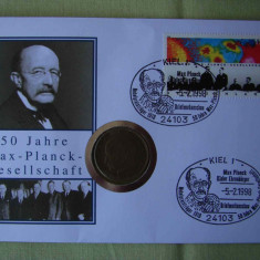 GERMANIA - FDC si Moneda 2 Mark 1966 Max Planck - 1998
