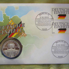 GERMANIA - FDC si Medalie Germania - Deutsche Einheit - 1990