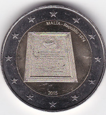 Malta 2 euro 2015 comemorativa UNC foto