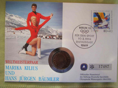 GERMANIA - FDC si Moneda 1 Krone 1993 Norvegia - 1994 foto