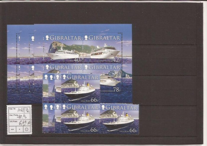 Gibraltar - cruise ships - 1169/72+bl.73