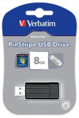 Memorie USB VERBATIM PinStripe 8GB negru foto