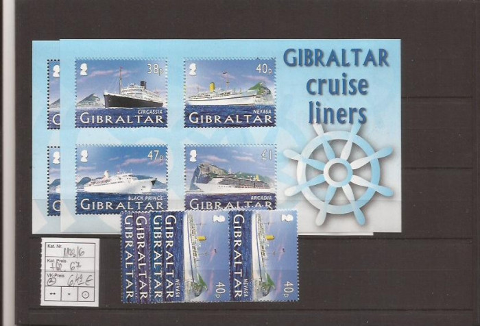 Gibraltar - Cruise liners - 1133/6+bl.67