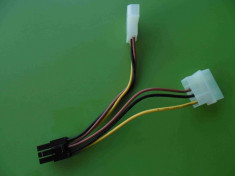 Adaptor de la alimentare 2xMolex 4 pini la alimentare video 6 pini foto