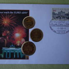 GERMANIA - FDC si Monede 10/20/50 Cent 2002 - …nur nocht der EURO zahlt - 2002