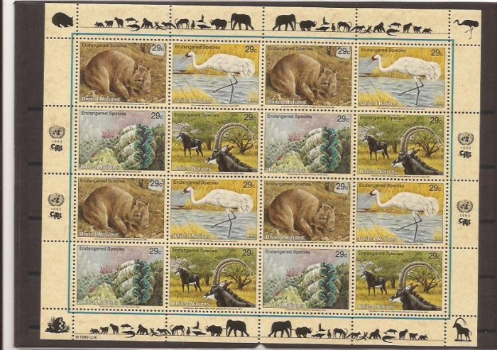 UNO New York - 1993 fauna 664/7 klbg