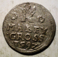 C.159 BOHEMIA RUDOLF II MALEYGROSCHEN 1592 ARGINT 1,0g/16mm foto