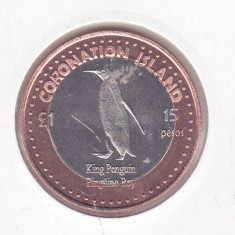 bnk mnd South Orkney Islands Coronation Island 15 pesos 1 pound 2015 unc bimetal