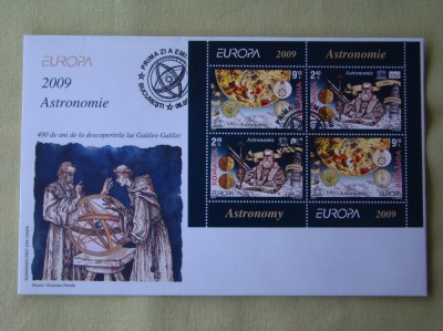 FDC ROMANIA - Europa 2009 - Astronomie Bloc Varianta 2 - nr. lista 1832b foto