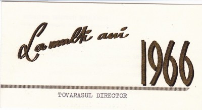 FELICITARE 1966 MINISTERUL INDUSTRIEI METALURGICE CONDUCERE + BOB + SINDICAT foto