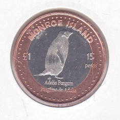 bnk mnd South Orkney Islands Monroe Island - 15 pesos 1 pound 2015 unc bimetal