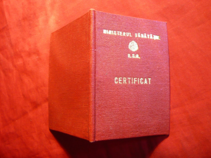 Legitimatie-Brevet pt.Insigna Evidentiat in Munca Medico-Sanitara 1981