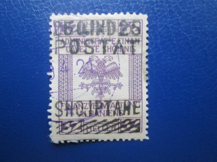 TIMBRE ALBANIA 1919 FISCAL STAMPILAT