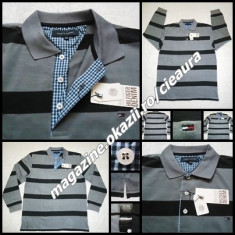 BLUZA 6XL BARBATI GEN FIRMA TOMMY HILFIGER MANECA LUNGA GULER POLO GRI DUNGI foto