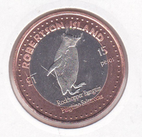 bnk mnd South Orkney Islands Robertson Island 15 pesos 1 pound 2015 unc bimetal