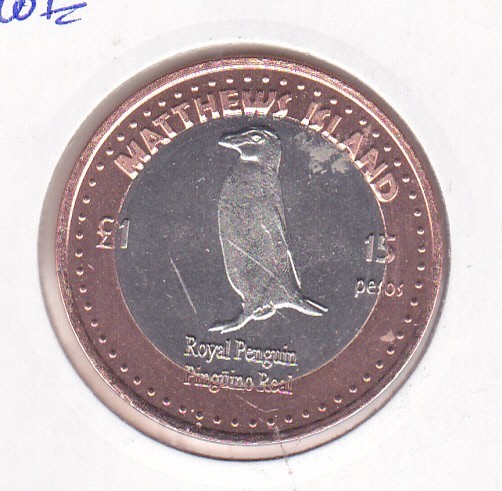 bnk mnd South Orkney Islands Matthews Island 15 pesos 1 pound 2015 unc bimetal