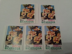 nicaragua flora / flori 5 valori MNH foto