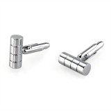 Butoni camasa model SILVER POINT argintii + cutie simpla cadou