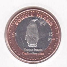 bnk mnd South Orkney Islands Powell Island 15 pesos 1 pound 2015 unc bimetal
