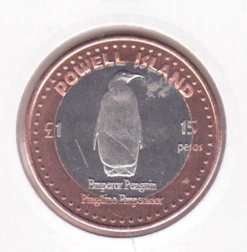 bnk mnd South Orkney Islands Powell Island 15 pesos 1 pound 2015 unc bimetal