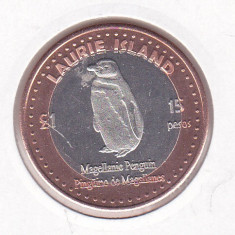 bnk mnd South Orkney Islands laurie Island 15 pesos 1 pound 2015 unc bimetal