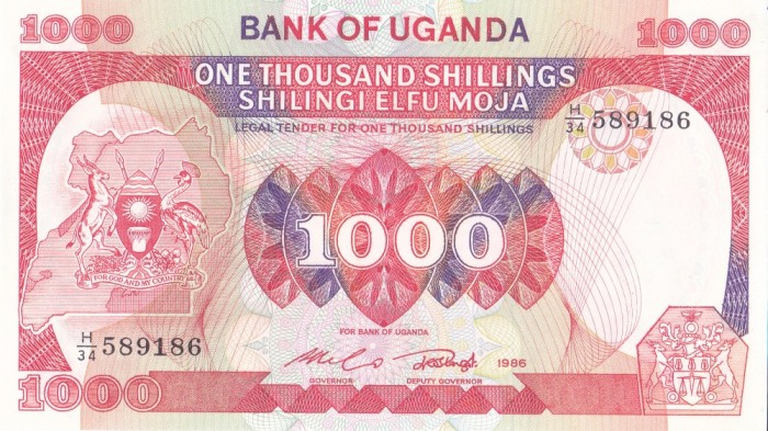 Bancnota Uganda 1.000 Shillingi 1986 - P26 UNC