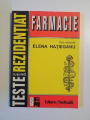 TESTE PENTRU REZIDENTIAT , FARMACIE de ELENA HATIEGANU , 1999 foto