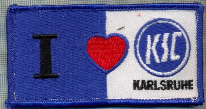 192 -EMBLEMA SPORTIVA-(IUBESC)KSC KARLSRUHE-PENTRU SUPORTERI-starea care se vede