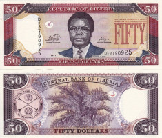 LIBERIA 50 dollars 2011 UNC!!! foto