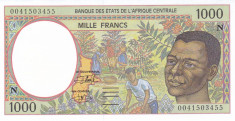 Bancnota Statele Africii Centrale 1.000 Franci 2000 - P502Nh UNC foto