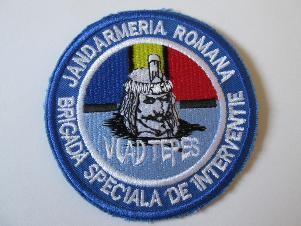 RARA! EMBLEMA TEXTILA JANDARMERIA ROMANA BRIGADA SPECIALA INTERVENTIE
