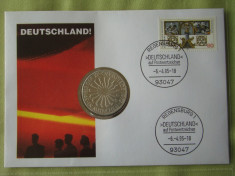 GERMANIA - FDC si Moneda 10 Mark 1972 Argint - DEUTSCHLAND ! - 1995 foto